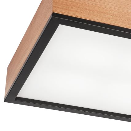 Плафон OAK SQUARE 4xE27/15W/230V 39x39 см дъб/черен