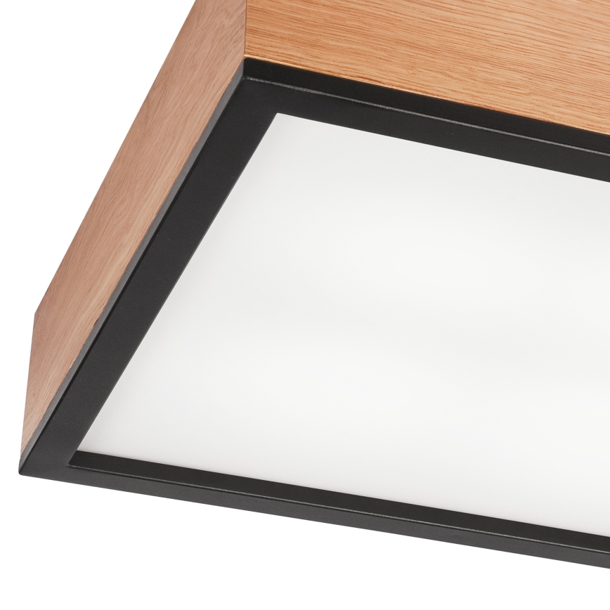 Плафон OAK SQUARE 4xE27/15W/230V 39x39 см дъб/черен