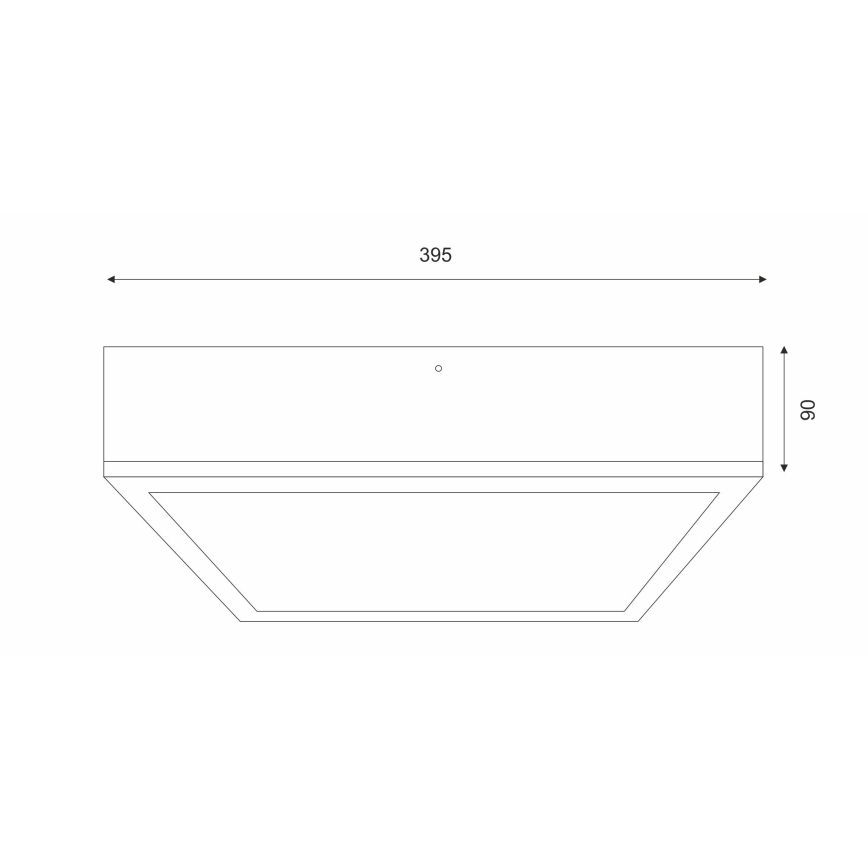 Плафон OAK SQUARE 4xE27/15W/230V 39x39 см дъб/черен