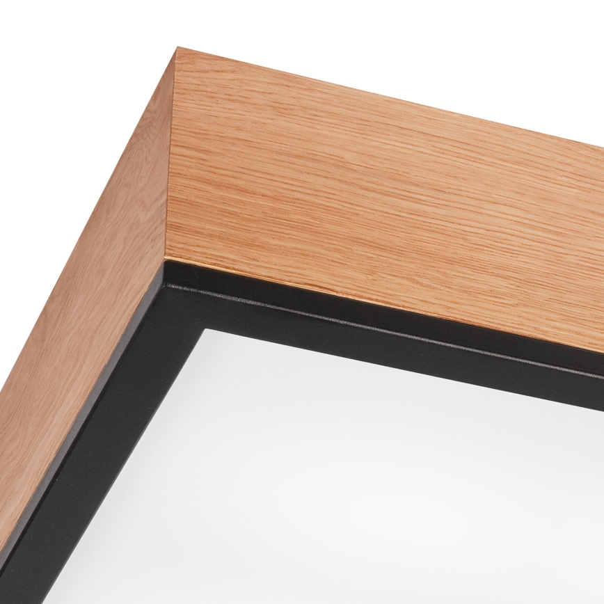 Плафон OAK SQUARE 4xE27/15W/230V 39x39 см дъб/черен