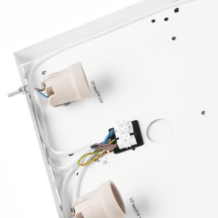 Плафон OAK SQUARE 4xE27/15W/230V 39x39 см дъб/черен