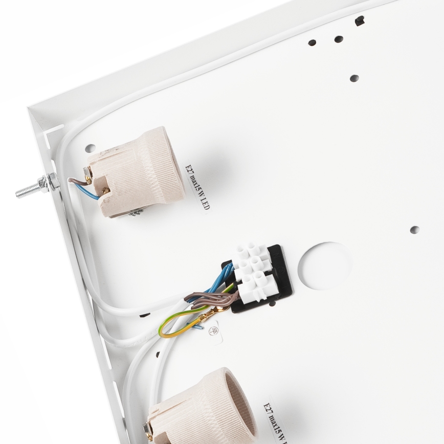 Плафон OAK SQUARE 4xE27/15W/230V 39x39 см дъб/черен