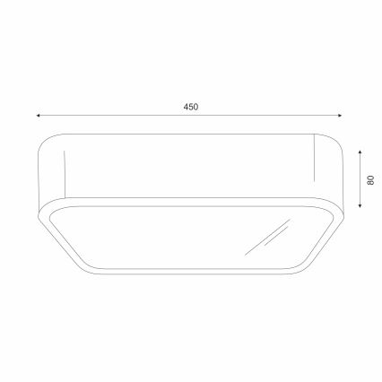 Плафон OAK SQUARE 4xE27/15W/230V 45x45 см дъб