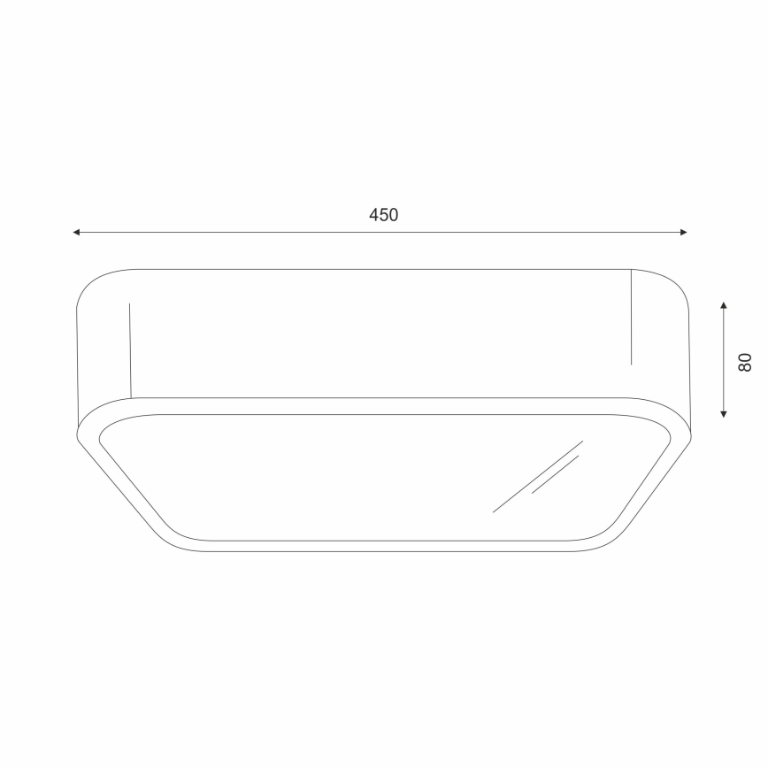 Плафон OAK SQUARE 4xE27/15W/230V 45x45 см дъб