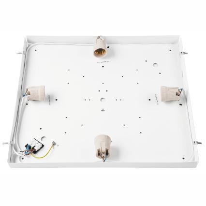 Плафон OAK SQUARE 4xE27/15W/230V 48x48 см дъб/бял