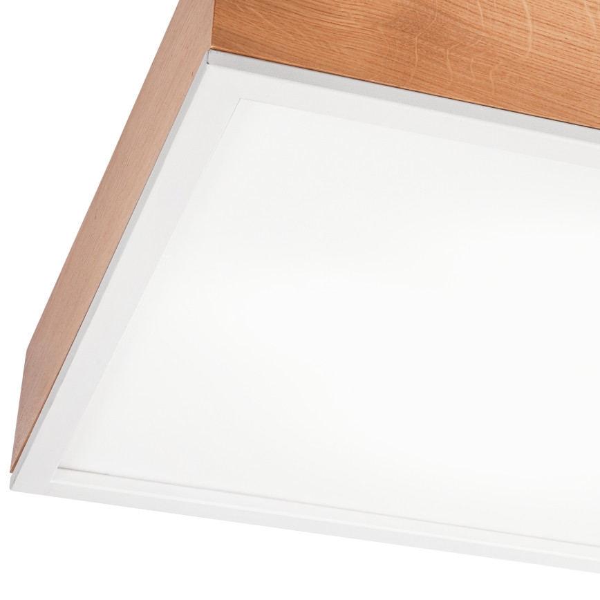 Плафон OAK SQUARE 4xE27/15W/230V 48x48 см дъб/бял