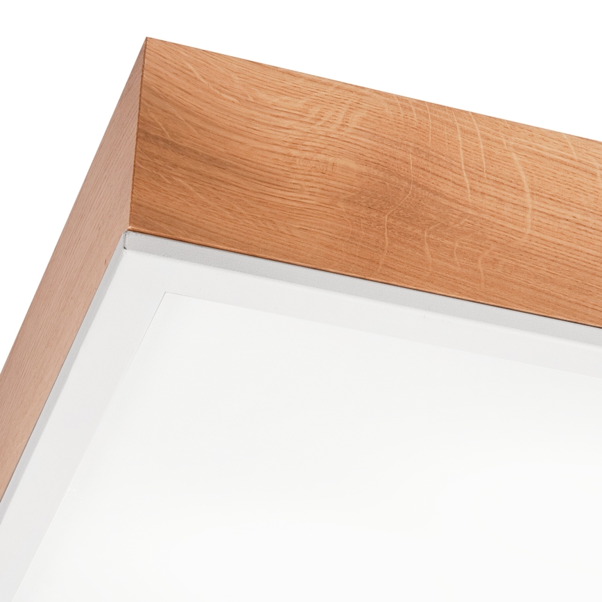 Плафон OAK SQUARE 4xE27/15W/230V 48x48 см дъб/бял