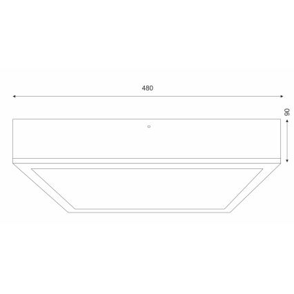 Плафон OAK SQUARE 4xE27/15W/230V 48x48 см дъб/бял