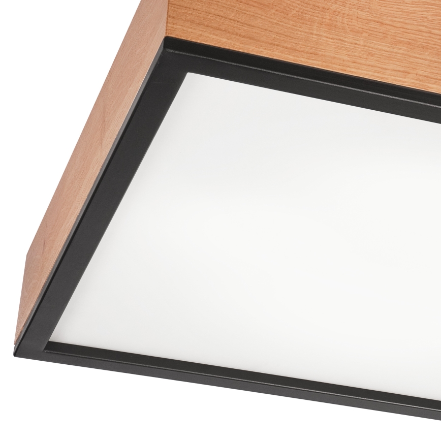 Плафон OAK SQUARE 4xE27/15W/230V 48x48 см дъб/черен