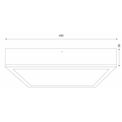 Плафон OAK SQUARE 4xE27/15W/230V 48x48 см дъб/черен