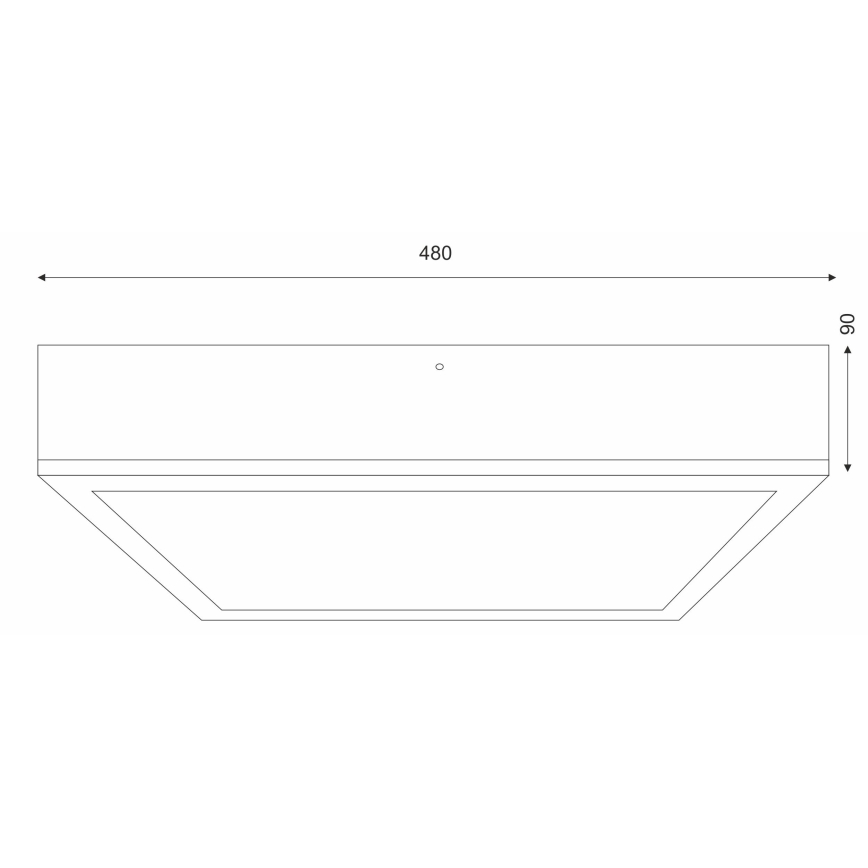 Плафон OAK SQUARE 4xE27/15W/230V 48x48 см дъб/черен