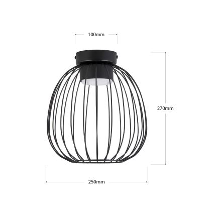 Плафон OVELLA 1xGX53/10W/230V Ø 25 см черен