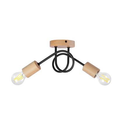 Плафон OXFORD 2xE27/15W/230V бор/черен