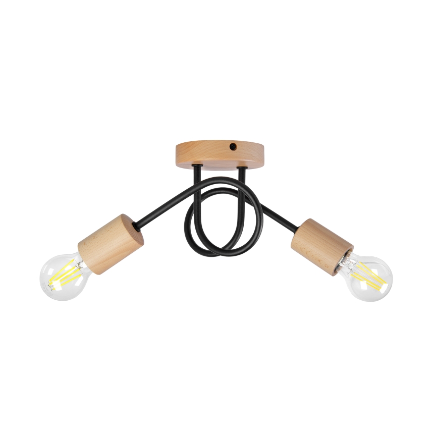 Плафон OXFORD 2xE27/15W/230V бор/черен