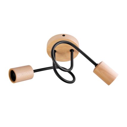 Плафон OXFORD 2xE27/15W/230V бор/черен