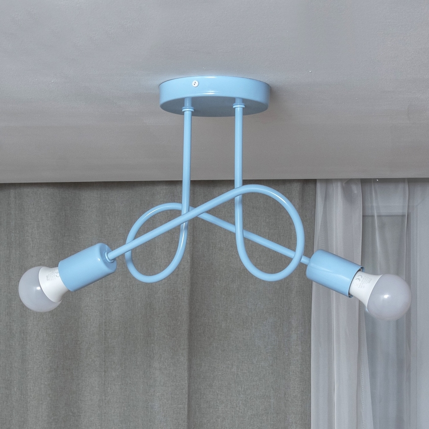 Плафон OXFORD 2xE27/15W/230V син