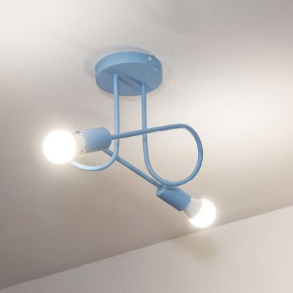 Плафон OXFORD 2xE27/15W/230V син