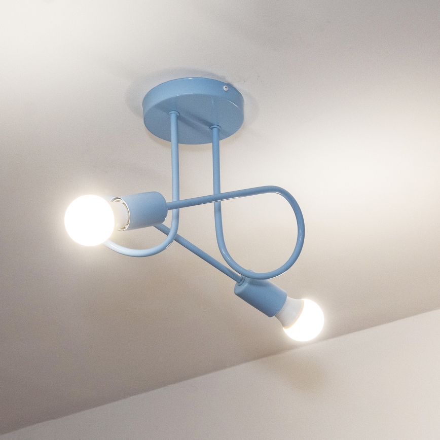 Плафон OXFORD 2xE27/15W/230V син