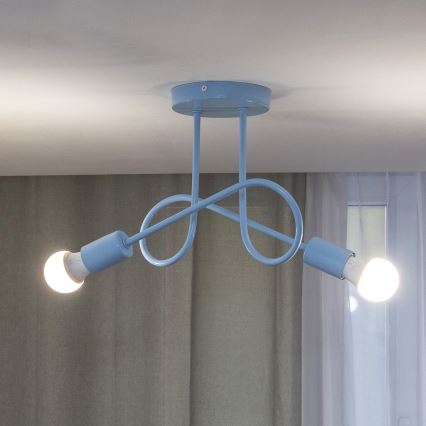 Плафон OXFORD 2xE27/15W/230V син