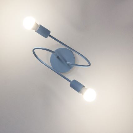 Плафон OXFORD 2xE27/15W/230V син