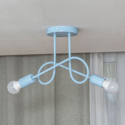 Плафон OXFORD 2xE27/15W/230V син