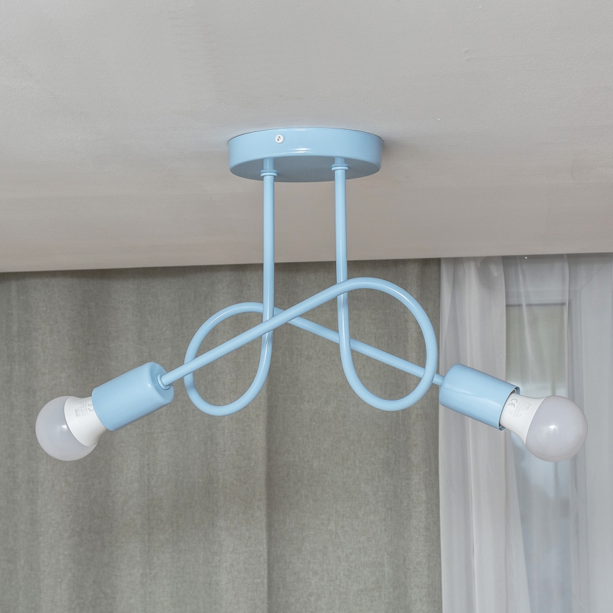 Плафон OXFORD 2xE27/15W/230V син