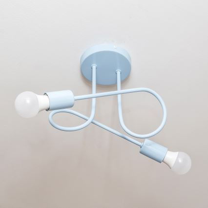 Плафон OXFORD 2xE27/15W/230V син