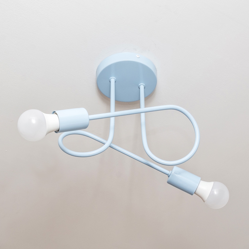 Плафон OXFORD 2xE27/15W/230V син