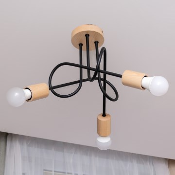 Плафон OXFORD 3xE27/15W/230V бор/черен