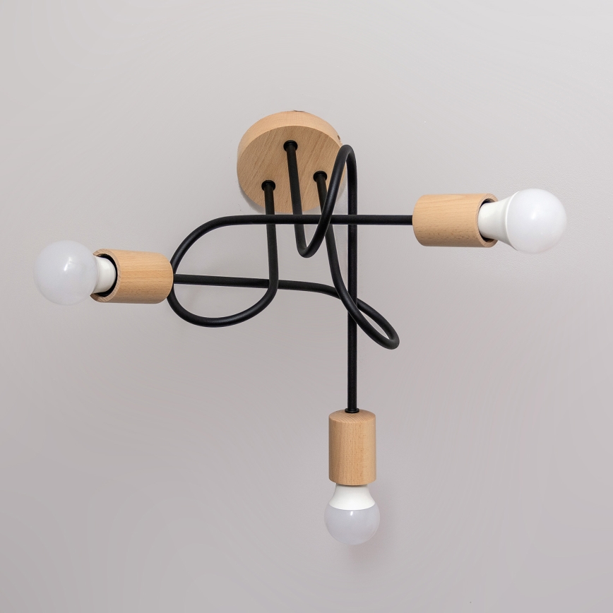 Плафон OXFORD 3xE27/15W/230V бор/черен