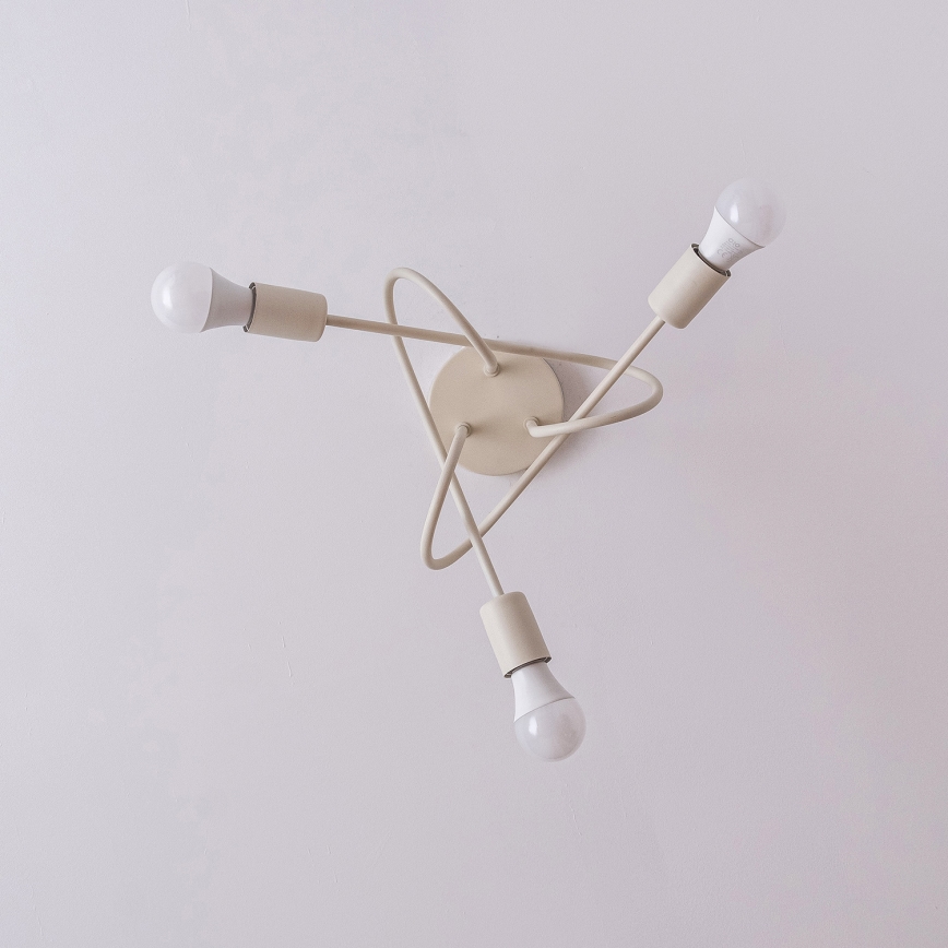 Плафон OXFORD 3xE27/15W/230V кремав