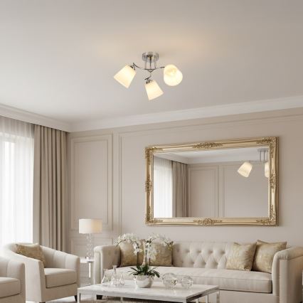 Плафон PAFOS 3xE27/15W/230V, лъскав хром