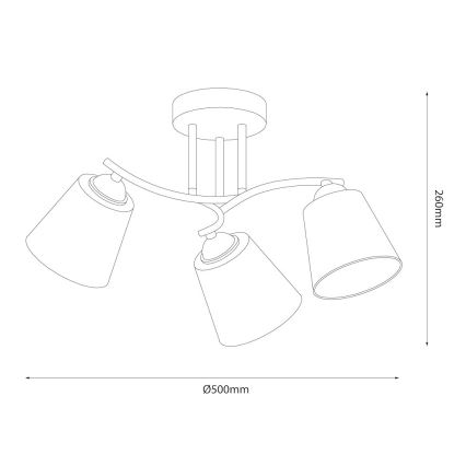 Плафон PAFOS 3xE27/15W/230V, лъскав хром