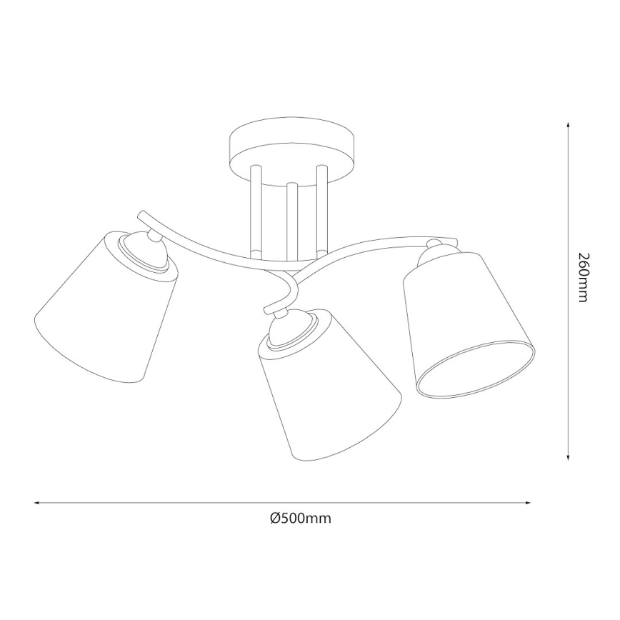 Плафон PAFOS 3xE27/15W/230V, лъскав хром