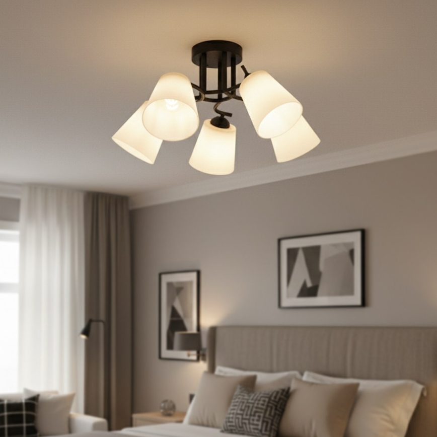 Плафон PAFOS 5xE27/15W/230V черен