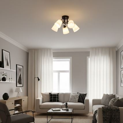 Плафон PAFOS 5xE27/15W/230V черен