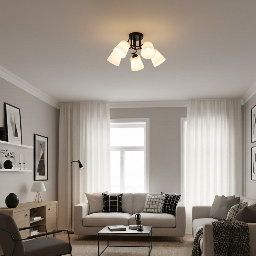 Плафон PAFOS 5xE27/15W/230V черен