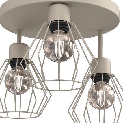 Плафон PARKLA 3xE27/15W/230V бежов