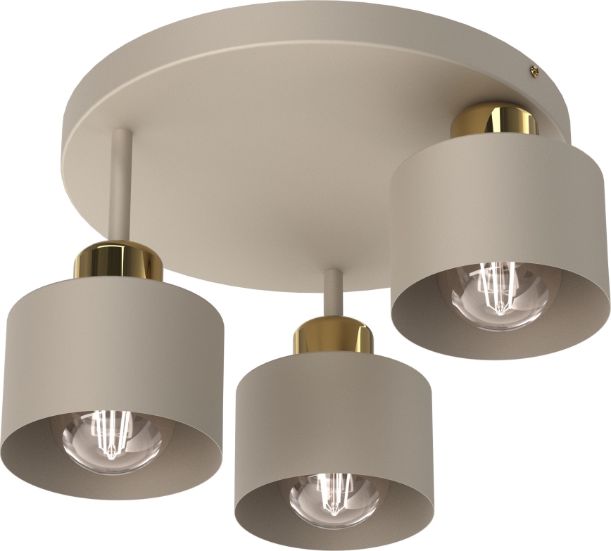 Плафон PARKLA 3xE27/15W/230V бежов/златист