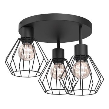 Плафон PARKLA 3xE27/15W/230V черен