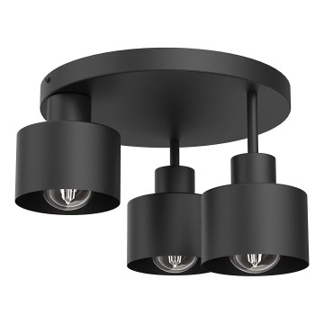 Плафон PARKLA 3xE27/15W/230V черен