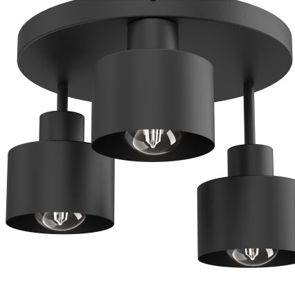 Плафон PARKLA 3xE27/15W/230V черен