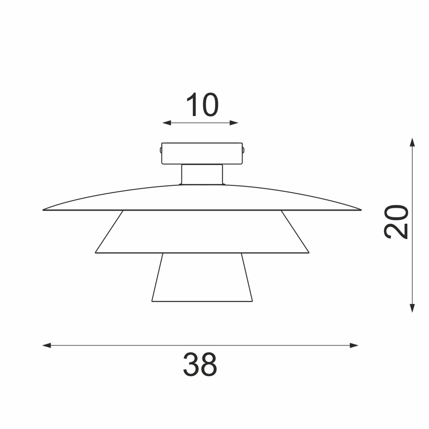 Плафон PLATO 1xE27/15W/230V, Ø 32 см, черен