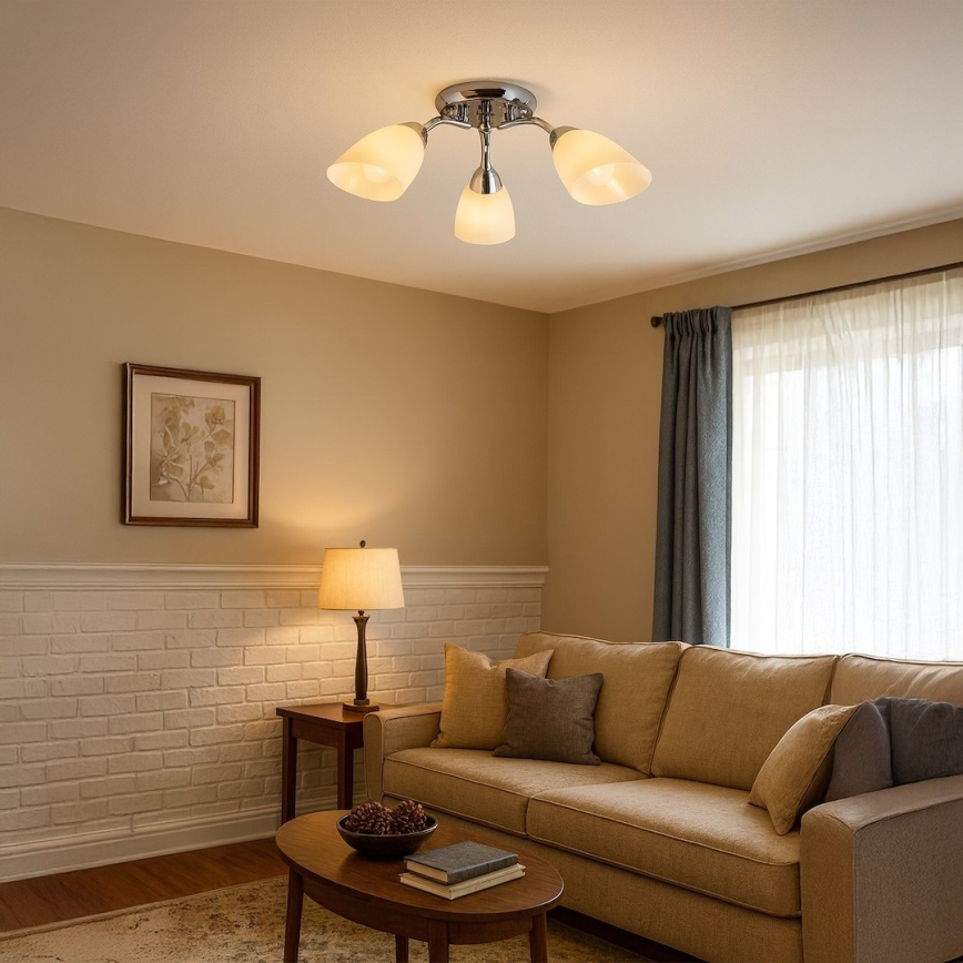 Плафон PORTOS 3xE14/10W/230V, лъскав хром