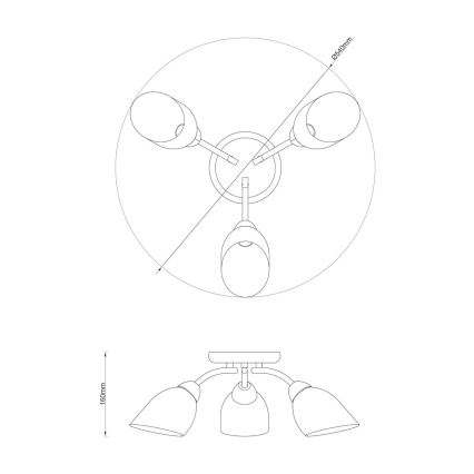 Плафон PORTOS 3xE14/10W/230V, лъскав хром