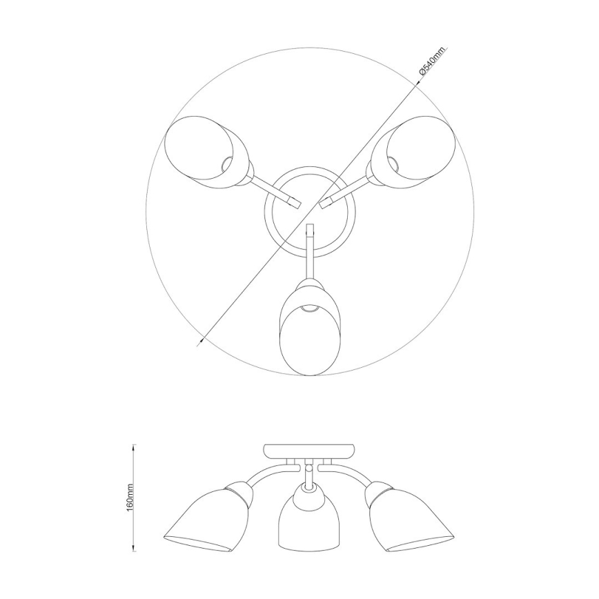 Плафон PORTOS 3xE14/10W/230V, лъскав хром