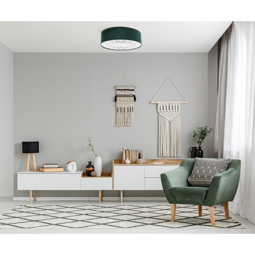 Плафон RAYS 2xE27/60W/230V Ø 40 см зелен