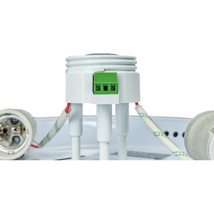 Плафон с датчик за движение и за здрач MANA 2xE27/40W/230V Ø30 см бял