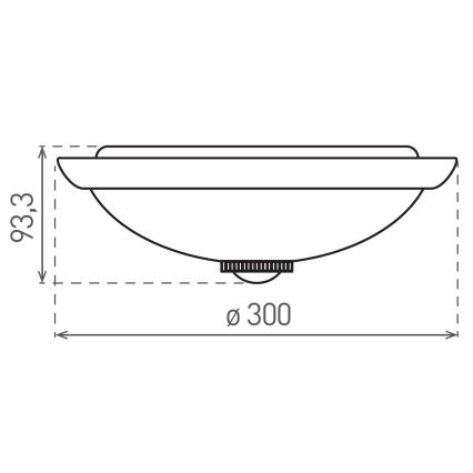 Плафон с датчик за движение и за здрач MANA 2xE27/40W/230V Ø30 см бял