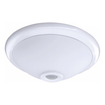 Плафон с датчик за движение и за здрач MANA 2xE27/40W/230V Ø30 см бял